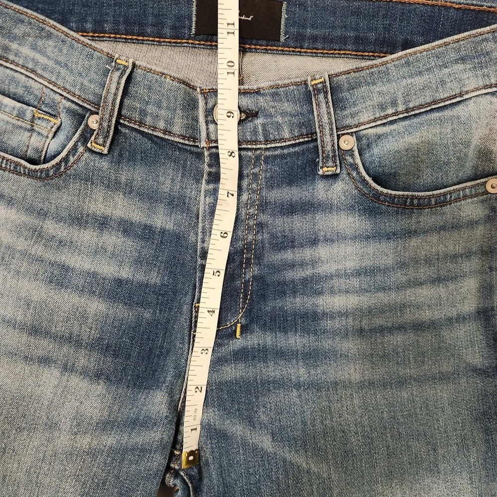 7 For All Mankind Mid Rise Dojo Flare Wide Leg Distressed Authentic Light 29 34 - Picture 12 of 16